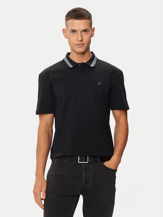 Hugo Polo Doucano 50510036 Czarny Regular Fit