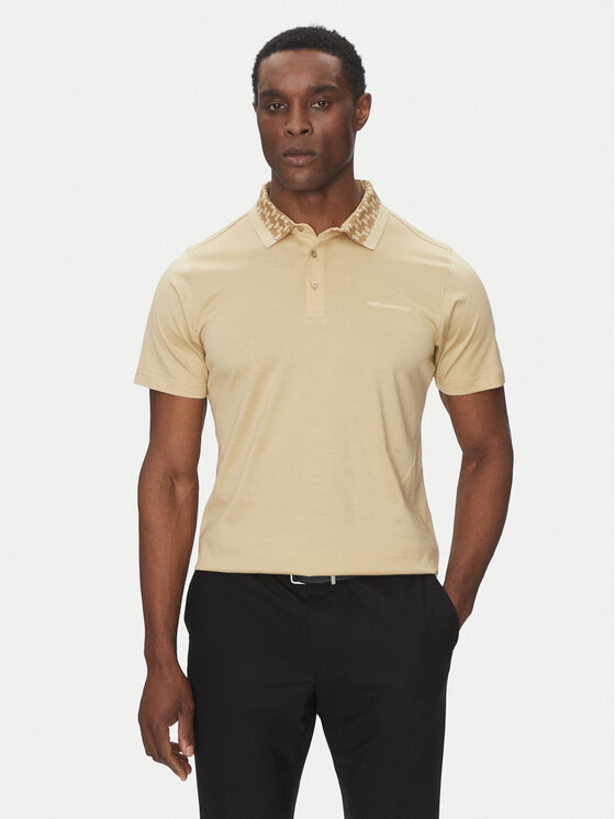 KARL LAGERFELD Polo 745001 552200 Beżowy Slim Fit