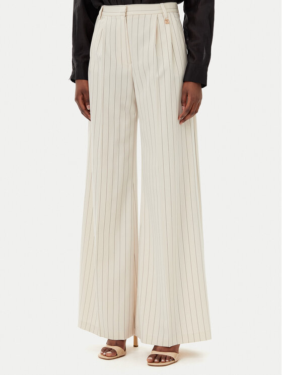 Fracomina Spodnie palazzo FR25SV3002W761D4 Beżowy Wide Leg