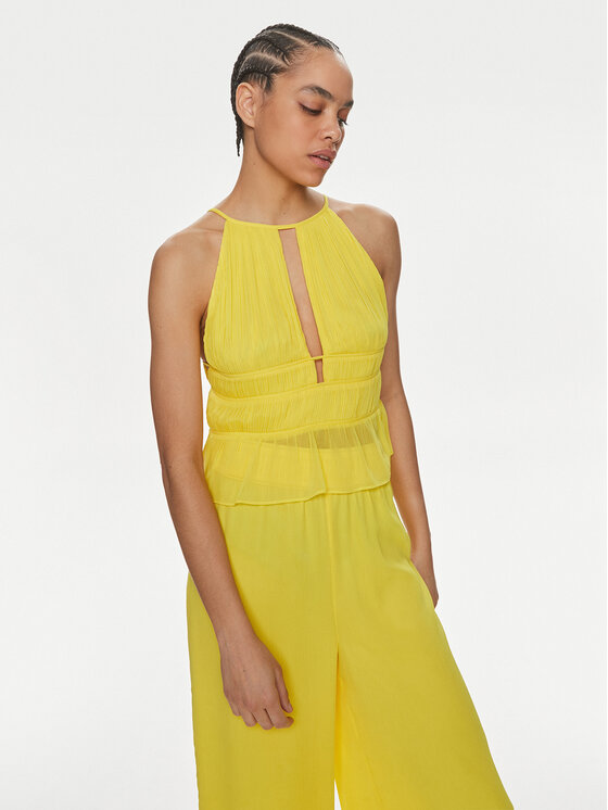 Patrizia Pepe Top 2C1540/A061-Y447 Żółty Regular Fit