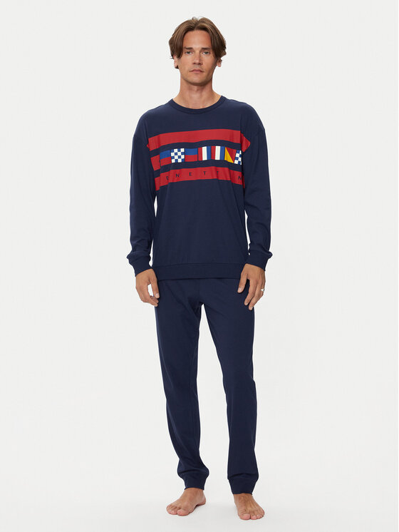 United Colors Of Benetton Piżama 3VD04P02D Granatowy Regular Fit