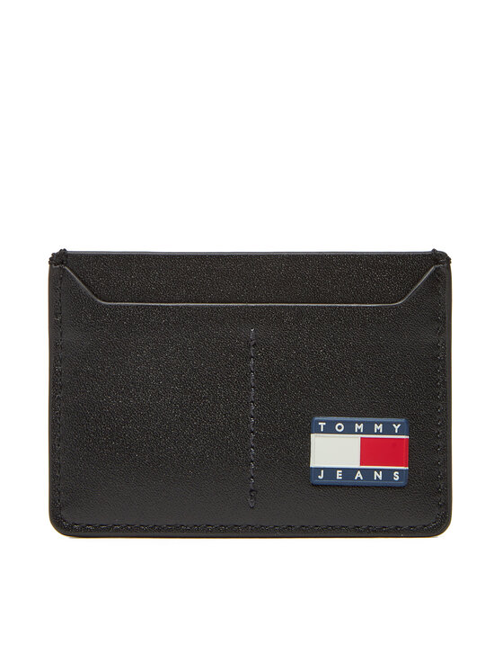 Tommy Jeans Etui na karty kredytowe Tjm Heritage Leather Cc Holder AM0AM13410 Czarny