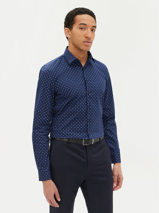 Calvin Klein Koszula K10K114313 Granatowy Slim Fit