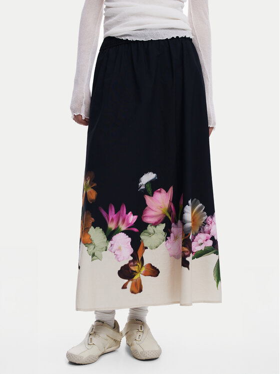 Desigual Spódnica trapezowa Lindo 25SWFW18 Czarny Regular Fit