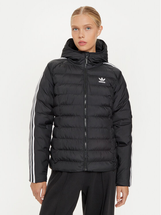 adidas Kurtka przejściowa adicolor IW5849 Czarny Slim Fit