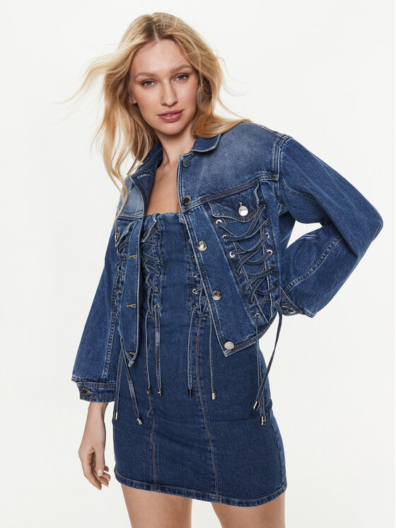 Pinko Kurtka jeansowa 100117 A0GF Granatowy Regular Fit