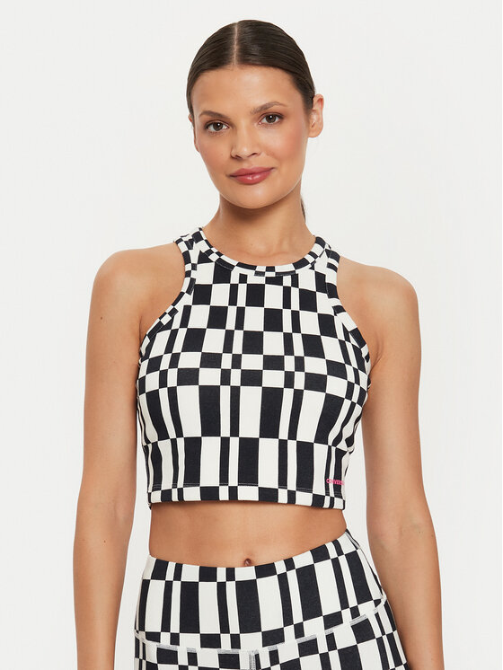 Converse Top W Wordmark Aop Tank Top 10026989-A01 Kolorowy Skinny Fit