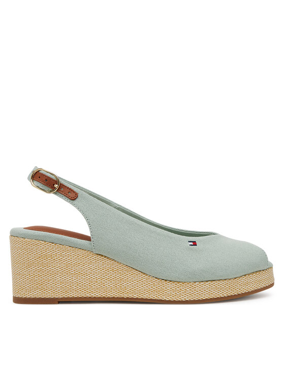 Tommy Hilfiger Espadryle Flag Mid Wedge Espad Slingback FW0FW08595 Błękitny