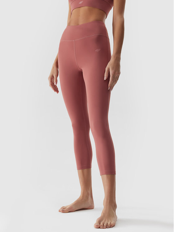 4F Legginsy 4FAW23TFTIF155 Czerwony Slim Fit