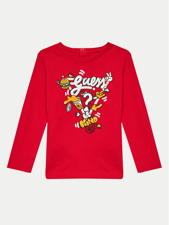 Guess Bluzka I4YI02 K8HM4 Czerwony Regular Fit