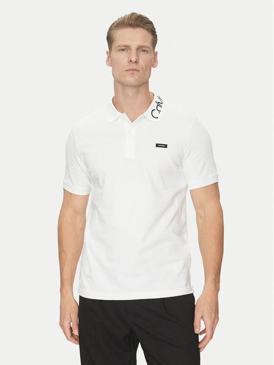 Calvin Klein Polo K10K114474 Biały Regular Fit