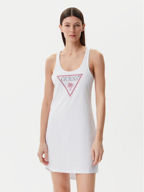 Guess Sukienka letnia E5GP01 I3Z14 Biały Regular Fit