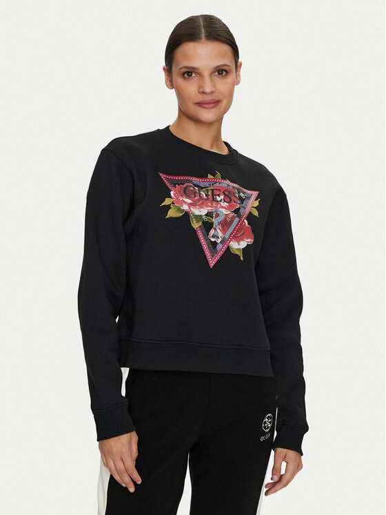 Guess Bluza W4YQ26 K9Z21 Czarny Regular Fit