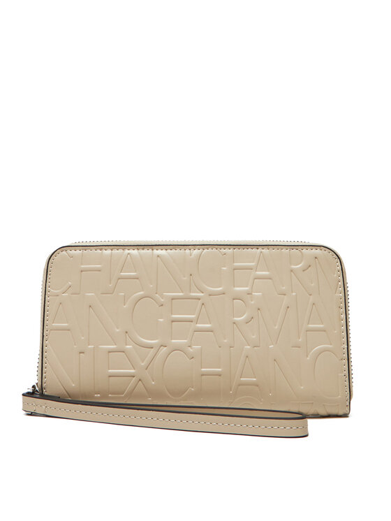 Armani Exchange Duży Portfel Damski 948451 CC793 U1092 Beżowy