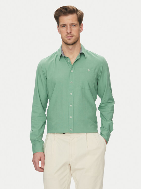 Blend Koszula 20717859 Zielony Regular Fit