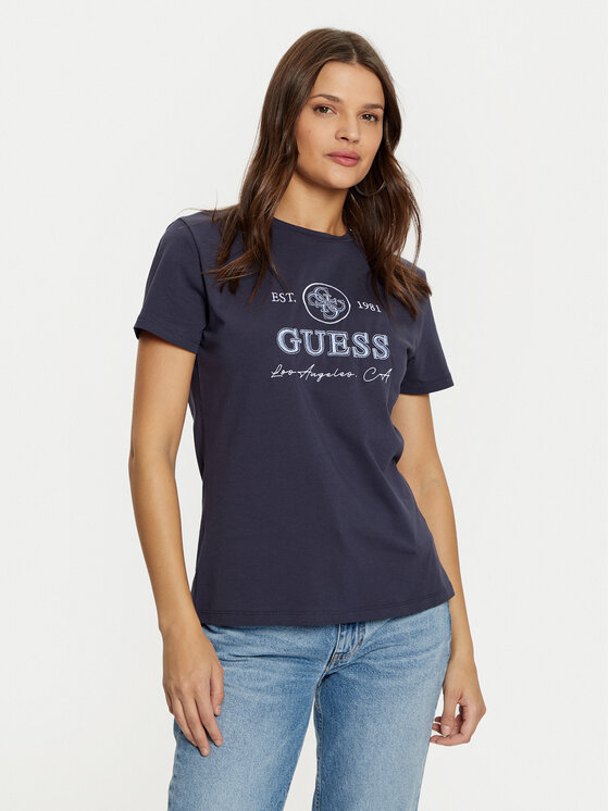 Guess T-Shirt V5RI05 J1314 Granatowy Regular Fit