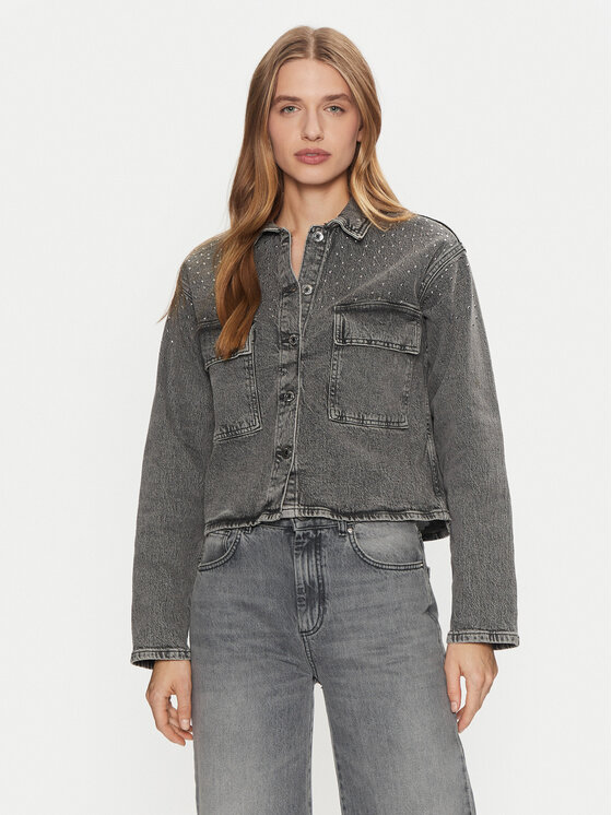 Vero Moda Kurtka jeansowa Ellas 10321886 Szary Regular Fit