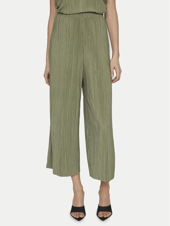 Vila Kuloty Plisa 14096324 Zielony Regular Fit