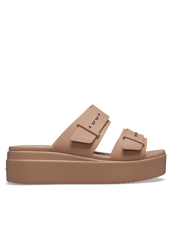 Crocs Klapki Brooklyn Low Wedge Sandal W 207431 Beżowy