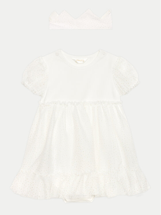 Mayoral Sukienka elegancka 1629 Écru Regular Fit