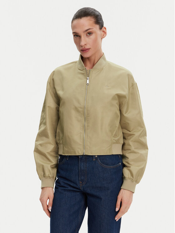 Calvin Klein Jeans Kurtka bomber Hero LV047B528G Beżowy Relaxed Fit