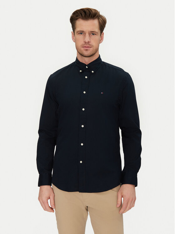 Tommy Hilfiger Koszula Core Flex MW0MW39988 Granatowy Regular Fit