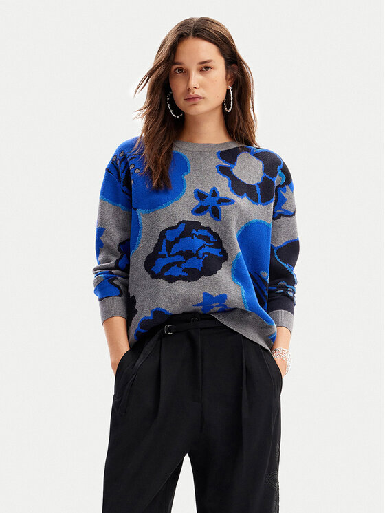 Desigual Sweter Niagara 24WWJF32 Kolorowy Regular Fit