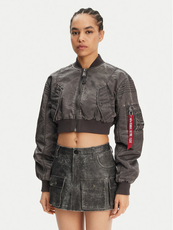 Alpha Industries Kurtka bomber MA-1 Vintage 156002 Szary Regular Fit