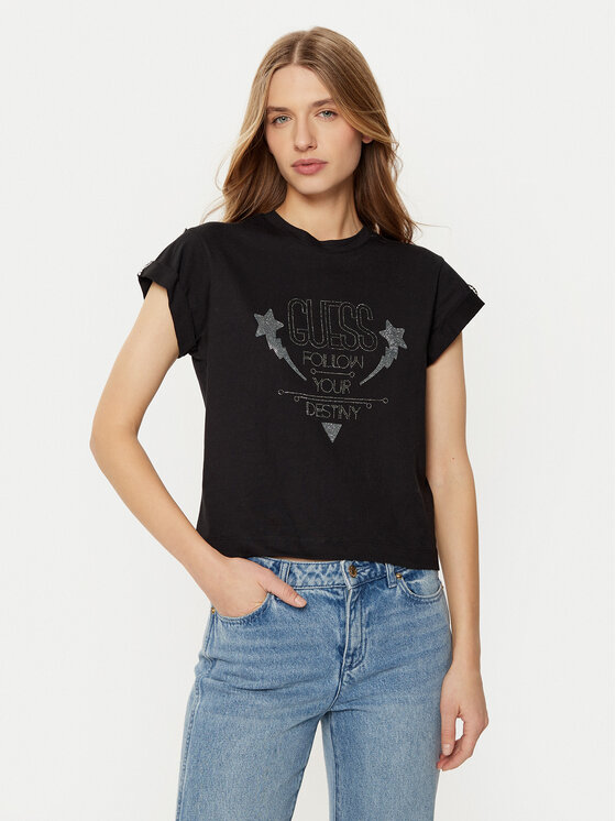 Guess T-Shirt W5RI06 I3Z14 Czarny Regular Fit