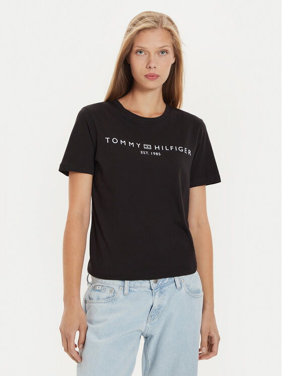 Tommy Hilfiger T-Shirt Logo WW0WW40276 Czarny Regular Fit