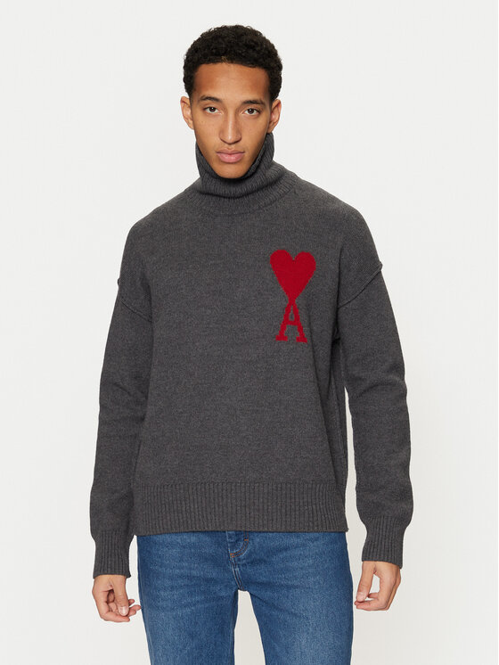 AMI PARIS Golf BFUKS406.018 Szary Regular Fit
