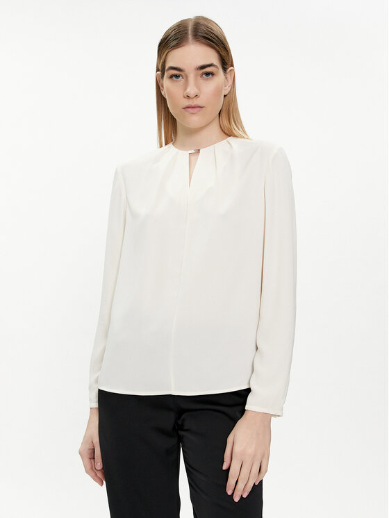 Calvin Klein Bluzka K20K207075 Écru Regular Fit