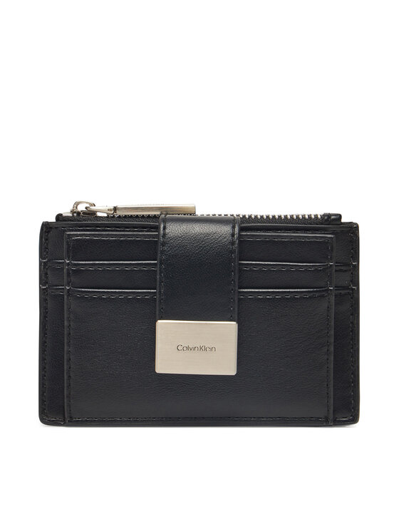 Calvin Klein Portfel damski Hardware Snap Top Zip Cardholder K60K612959 Czarny
