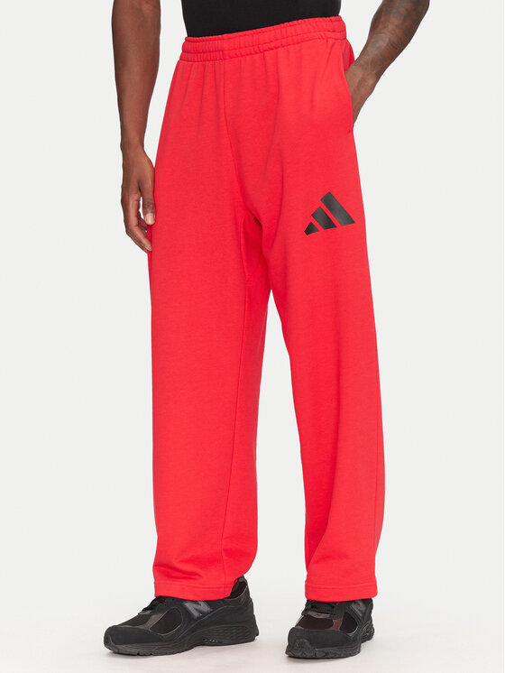 adidas Spodnie dresowe Essentials JF3601 Czerwony Loose Fit