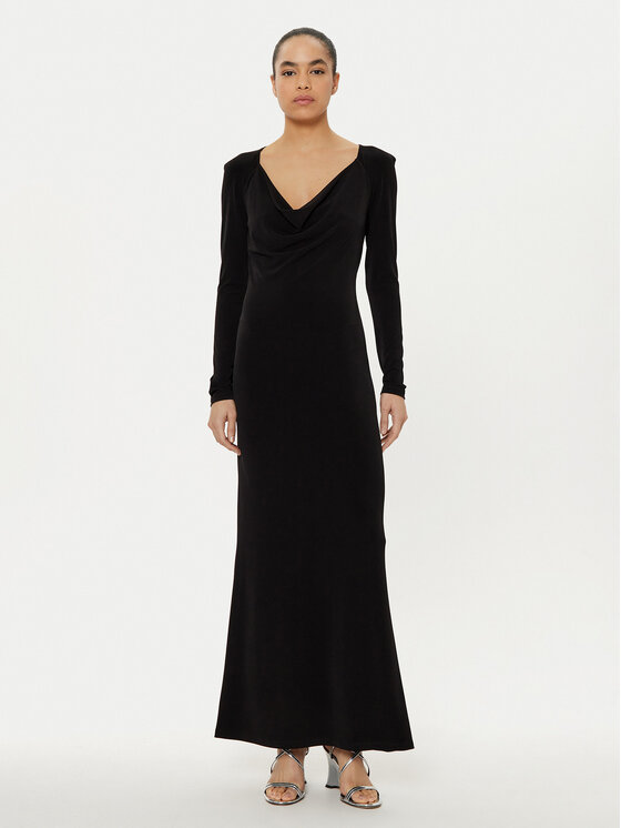 Patrizia Pepe Sukienka wieczorowa 8A1443 J015 Czarny Regular Fit
