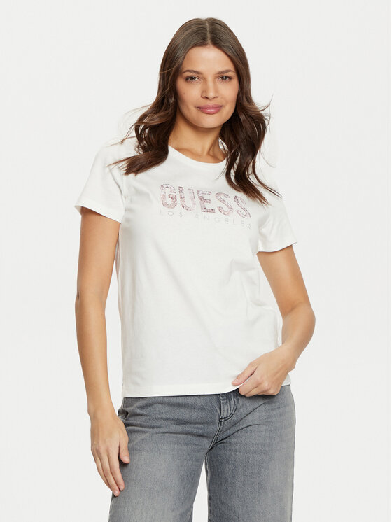 Guess T-Shirt W5RI19 I3Z14 Biały Regular Fit