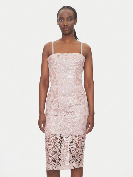 Fracomina Sukienka koktajlowa FQ25SD2008W708N6 Różowy Slim Fit