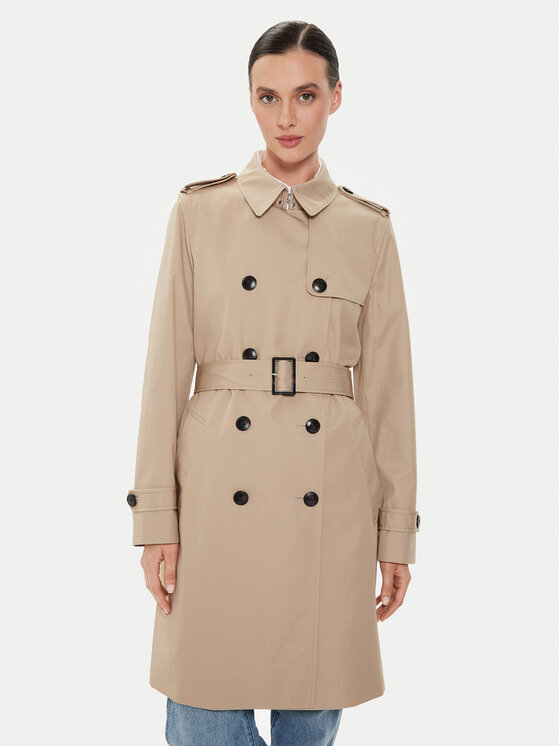 Tommy Hilfiger Trencz WW0WW42133 Beżowy Slim Fit