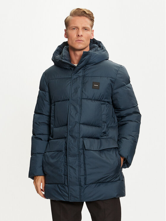 Calvin Klein Płaszcz zimowy K10K113465 Niebieski Regular Fit