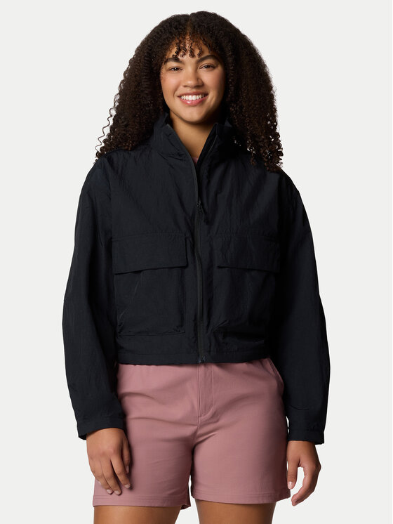 Columbia Kurtka przejściowa Paracutie™ Cropped Cargo Windbreaker 2116571 Czarny Regular Fit