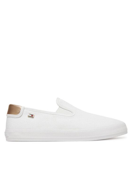 Tommy Hilfiger Tenisówki Vulc Canvas Slip-On Sneaker FW0FW08645 Biały