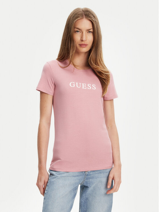 Guess T-Shirt O5RI01 KBBU1 Różowy Regular Fit