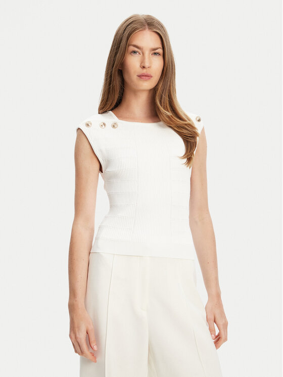 Guess Bluzka W5YR12 Z0130 Biały Regular Fit