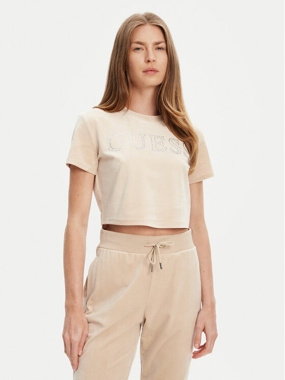 Guess Bluzka V3BI01 K0232 Beżowy Regular Fit