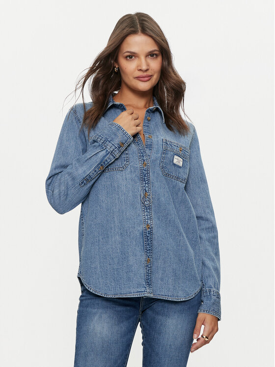 Guess Jeans Koszula jeansowa W4YH37 D5EI2 Niebieski Regular Fit