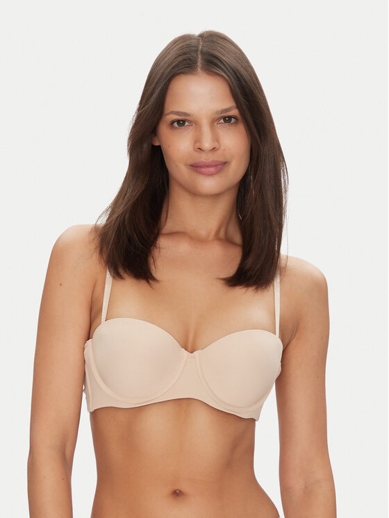 Tommy Hilfiger Biustonosz bardotka UW0UW05378 Beżowy