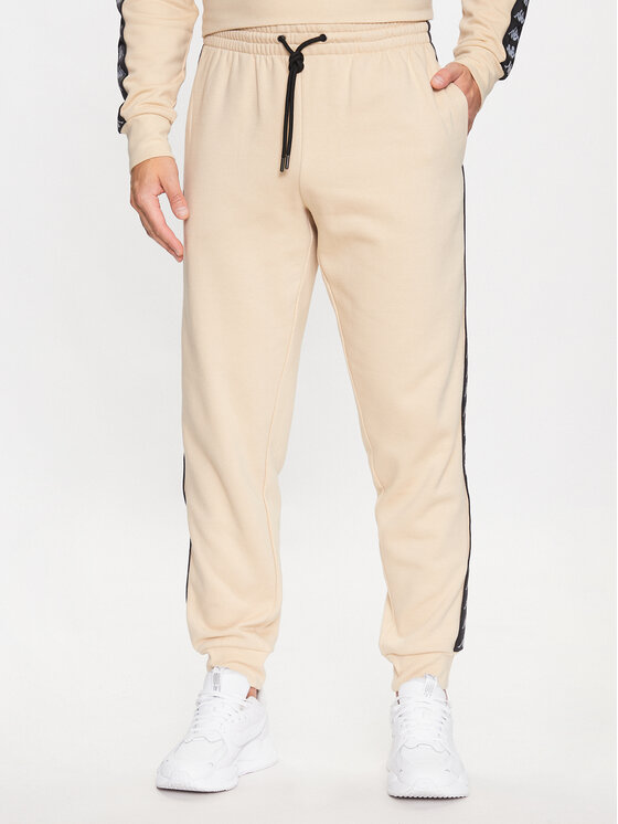Kappa Spodnie dresowe 313014 Beżowy Regular Fit