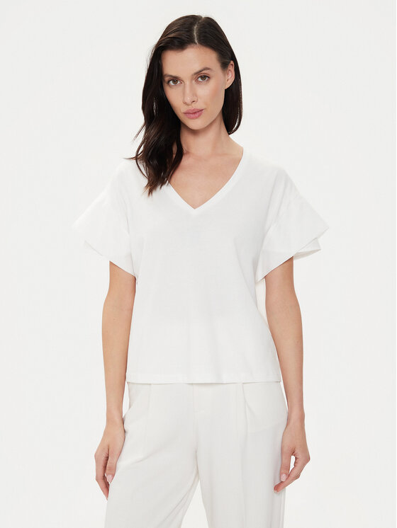 Sisley T-Shirt 3AIRL400M Biały Regular Fit