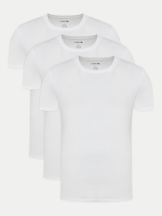 Lacoste Komplet 3 t-shirtów TH9007 Biały Slim Fit