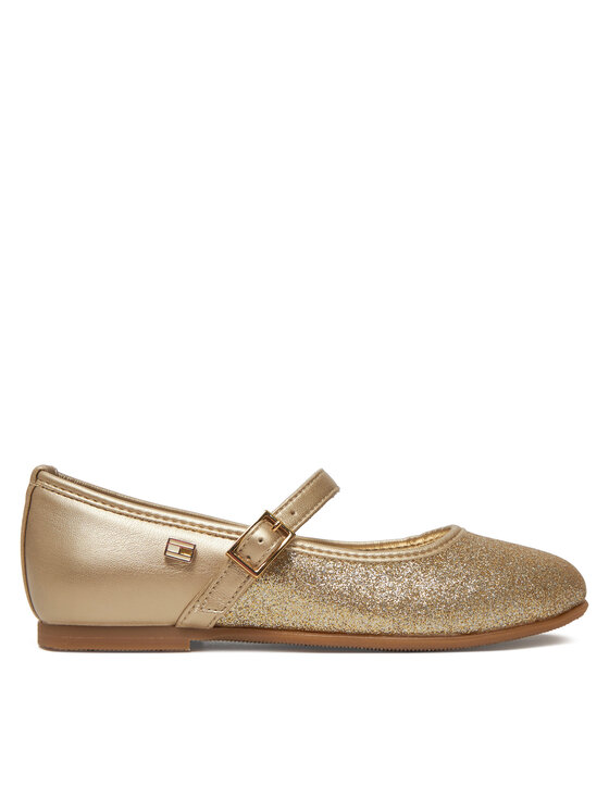 Tommy Hilfiger Baleriny Ballerina T4A3-33930-0572 M Złoty